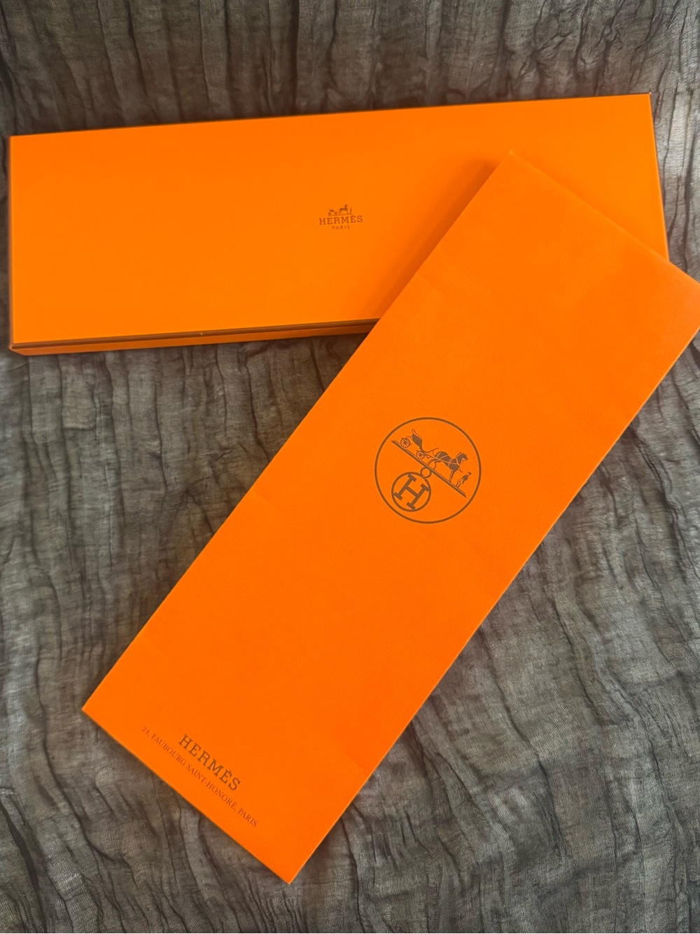 Hermes Orange Gift/Storage Box/envelope pair clean